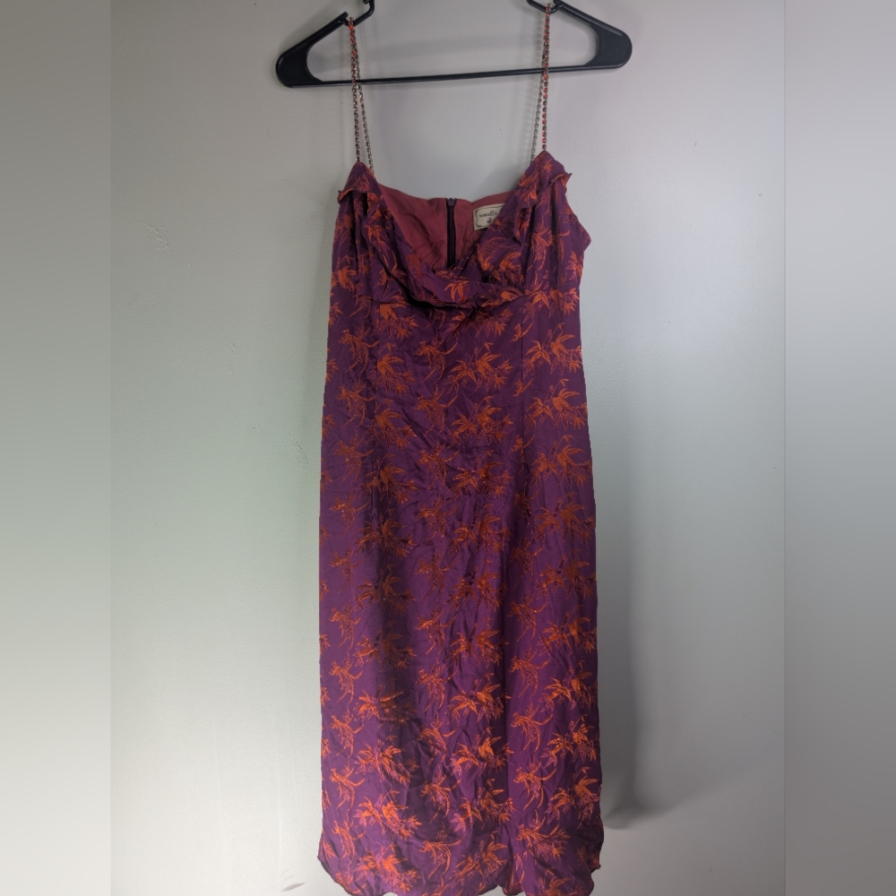 Vintage 90s Purple and Orange Floral Dress